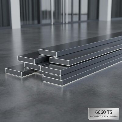 6060 T5 Flat bar in alluminio di grado architettonico con finitura anodizzata superiore per cornici di porte di finestre e pareti a tenda
