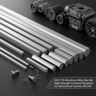 6351 T6 Legatura di alluminio Hex Bar resistente alla corrosione ad alta resistenza per elementi di fissaggio per automobili S8-S50