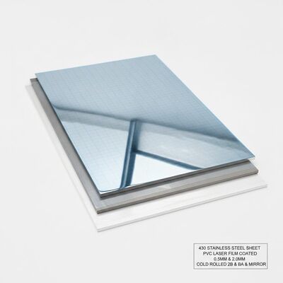 Film laser in PVC rivestito di 430 lamiere di acciaio inossidabile laminate a freddo con finitura a specchio 2B BA