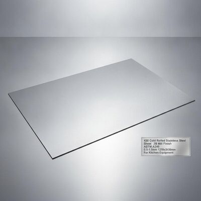 430 lamiera in acciaio inossidabile con finitura di mulino 2B spessore 0,5-1,5 mm e dimensione 1219x2438 mm per attrezzature da cucina