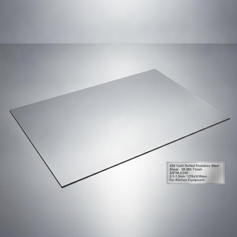 430 lamiera in acciaio inossidabile con finitura di mulino 2B spessore 0,5-1,5 mm e dimensione 1219x2438 mm per attrezzature da cucina